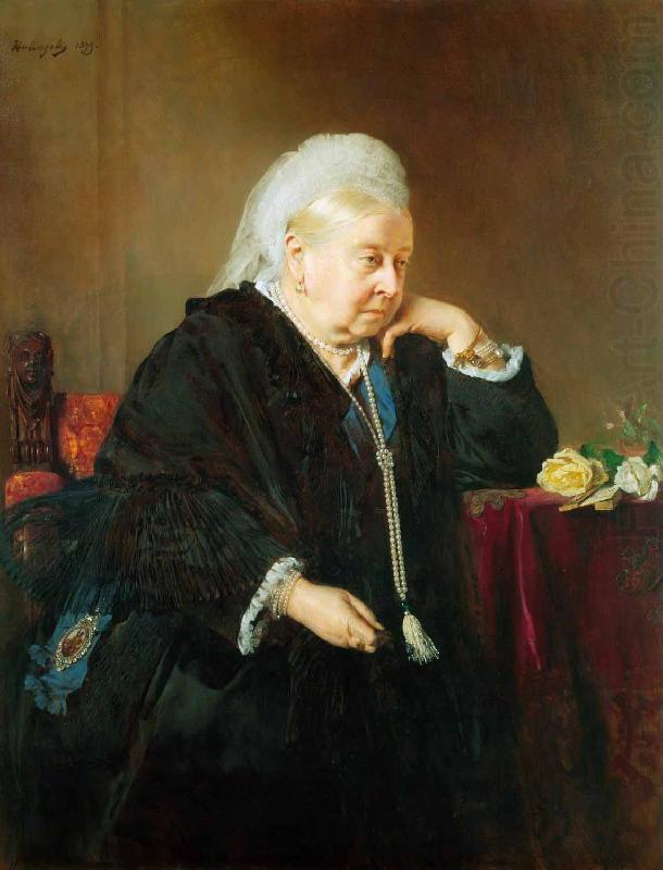 Heinrich von Angeli Portrait of Queen Victoria as widow china oil painting image